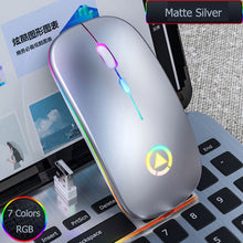 Load image into Gallery viewer, A2 7 Colors Backlit Mosue Silent Mute Rechargeable Wireless Mouse Computer Accessories for Home Office Games
